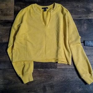 Mustard yellow cropped sweatshirt